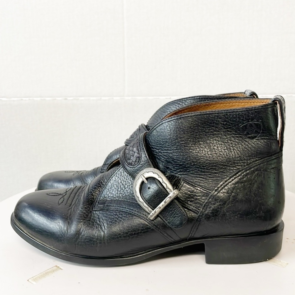 Ariat Black Ankle Boots with Silver Buckle - Picture 2 of 9